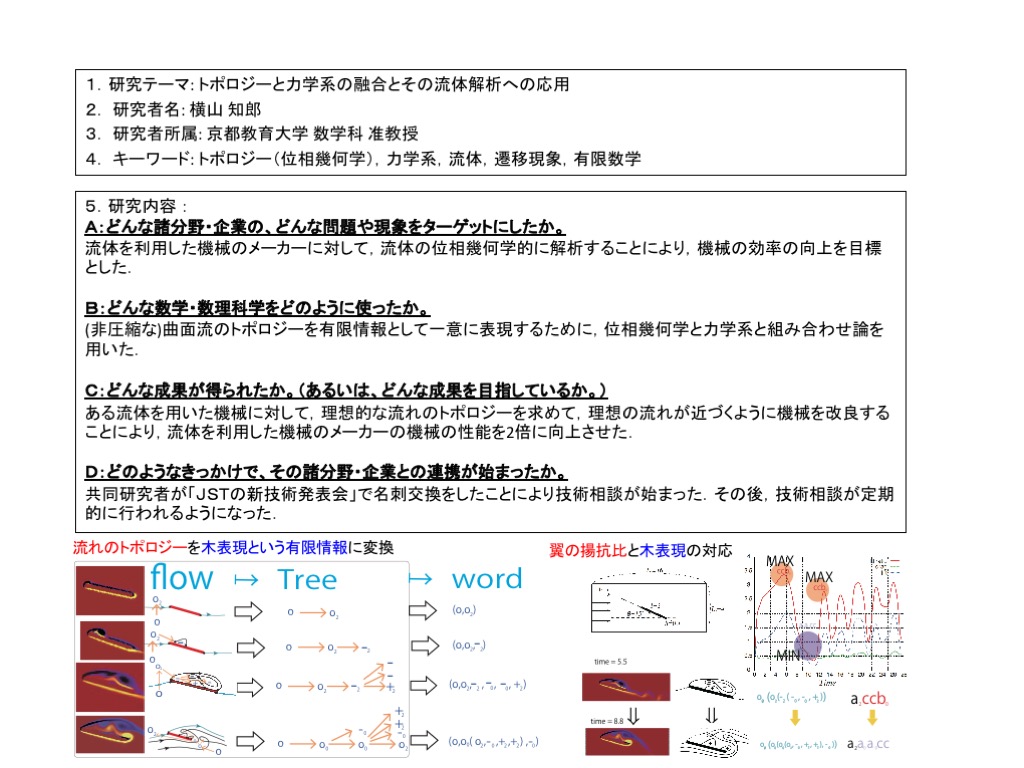 トポロジーと力学系の融合とその流体解析への応用 数理技術相談データベース